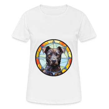 Patterdale Terrier Dog Breed Stained Glass Colorfu - Women's Breathable T-Shirt - white - Front - AI Model Female 172 dark (172cm)