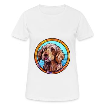 Pudelpointer Hunderasse Buntes Glas Buntes Wate - Frauen T-Shirt atmungsaktiv - Weiß - Vorne - AI Model Female 172 dark (172cm)