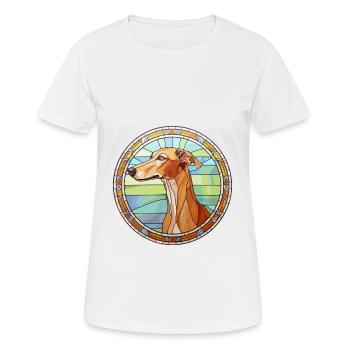 Rampur lévrier chien race vitrail coloré - T-shirt respirant Femme - blanc - Devant - AI Model Female 172 dark (172cm)