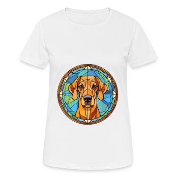 Rhodesian Ridgeback chien race vitrail Colorf - T-shirt respirant Femme - blanc - Devant - AI Model Female 172 dark (172cm)