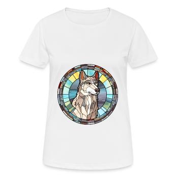 Northern Inuit Dog Breed Stained Glass Colorful Wa - Women's Breathable T-Shirt - white - Front - AI Model Female 172 dark (172cm)