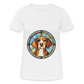 Nouvelle-Zélande chien race vitrail coloré eau - T-shirt respirant Femme - blanc - Devant - AI Model Female 172 dark (172cm)