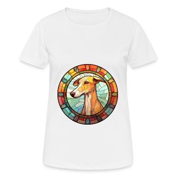 Vieux lévrier croate race chien vitrail Co - T-shirt respirant Femme - blanc - Devant - AI Model Female 172 dark (172cm)