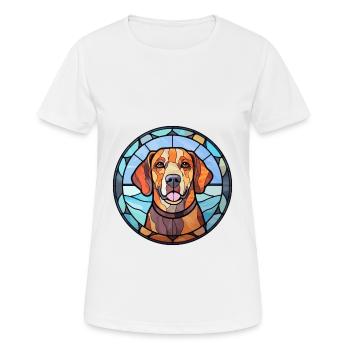 Owczarek Podhalanski Hunderasse Buntglas Farbe - Frauen T-Shirt atmungsaktiv - Weiß - Vorne - AI Model Female 172 dark (172cm)