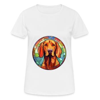 Redbone Coonhound chien race vitrail coloré - T-shirt respirant Femme - blanc - Devant - AI Model Female 172 dark (172cm)