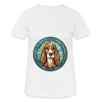 Arlequin russe chien chien race vitrail Co - T-shirt respirant Femme - blanc - Devant - AI Model Female 172 dark (172cm)