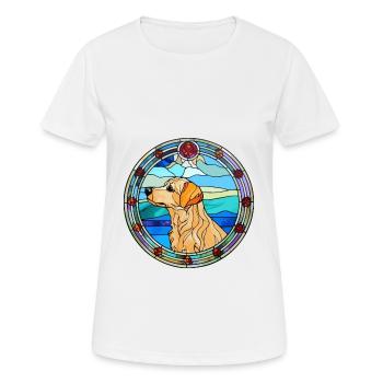 Neuseeland Heading Hund Rasse Buntglas Colorf - Frauen T-Shirt atmungsaktiv - Weiß - Vorne - AI Model Female 172 dark (172cm)