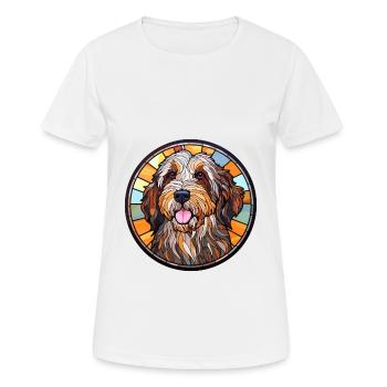Picardie Schäferhund Hunderasse Buntglas Bunt - Frauen T-Shirt atmungsaktiv - Weiß - Vorne - AI Model Female 172 dark (172cm)