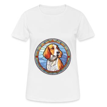 Chien russe chien race vitrail coloré Wat - T-shirt respirant Femme - blanc - Devant - AI Model Female 172 dark (172cm)