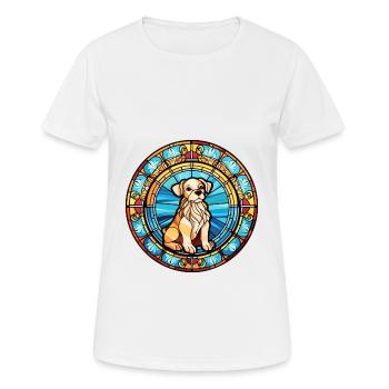 Russe jouet chien race vitrail coloré eau - T-shirt respirant Femme - blanc - Devant - AI Model Female 172 dark (172cm)