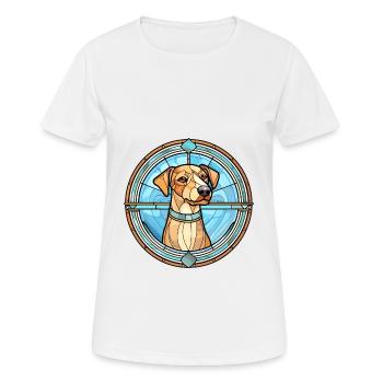 Scandinavian Dog Breed Stained Glass Colorful Wate - Women's Breathable T-Shirt - white - Front - AI Model Female 172 dark (172cm)
