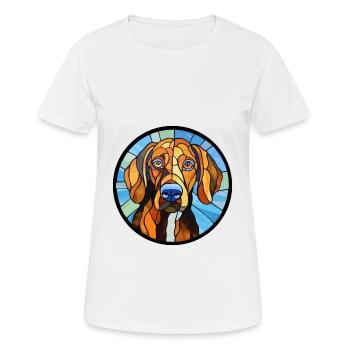 Schweizer Laufhund Dog Breed Stained Glass Colorfu - Women's Breathable T-Shirt - white - Front - AI Model Female 172 dark (172cm)