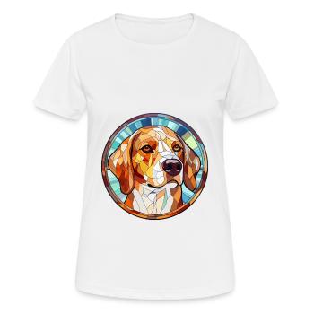 Chien tricolore sibérien race chien vitrail Co - T-shirt respirant Femme - blanc - Devant - AI Model Female 172 dark (172cm)
