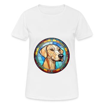 Sloughi Dog Breed Stained Glass Colorful Watercolo - Women's Breathable T-Shirt - white - Front - AI Model Female 172 dark (172cm)