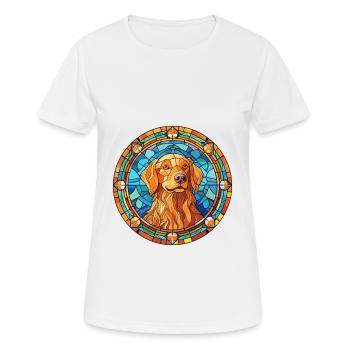 Slovensky Kopov chien race vitrail coloré W - T-shirt respirant Femme - blanc - Devant - AI Model Female 172 dark (172cm)