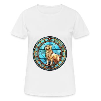Sud russe Ovcharka chien race vitrail Col - T-shirt respirant Femme - blanc - Devant - AI Model Female 172 dark (172cm)