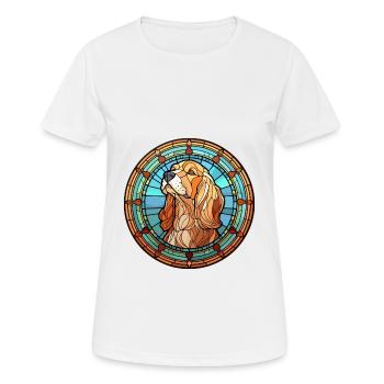 Strellufstover Dog Breed Stained Glass Colorful Wa - Women's Breathable T-Shirt - white - Front - AI Model Female 172 dark (172cm)