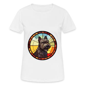 Scottish Terrier Dog Breed Stained Glass Colorful - Women's Breathable T-Shirt - white - Front - AI Model Female 172 dark (172cm)