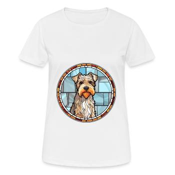 Sporting Lucas Terrier chien race vitrail Col - T-shirt respirant Femme - blanc - Devant - AI Model Female 172 dark (172cm)