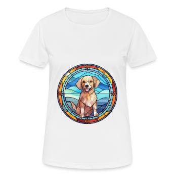Taigan Kyrgyz Taighany Dog Breed Stained Glass Col - Women's Breathable T-Shirt - white - Front - AI Model Female 172 dark (172cm)