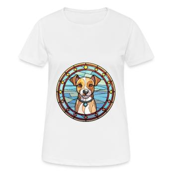 Teddy Roosevelt Terrier Dog Breed Stained Glass Co - Women's Breathable T-Shirt - white - Front - AI Model Female 172 dark (172cm)