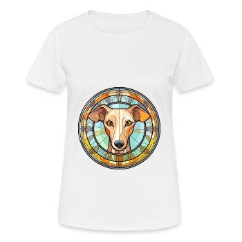 Whippet chien race vitrail coloré Watercolo - T-shirt respirant Femme - blanc - Devant - AI Model Female 172 dark (172cm)