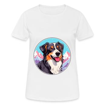 Aidi race de chien dessin animé Kawaii aquarelle - T-shirt respirant Femme - blanc - Devant - AI Model Female 172 dark (172cm)