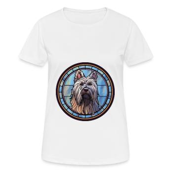 Skye Terrier chien race vitrail coloré Wate - T-shirt respirant Femme - blanc - Devant - AI Model Female 172 dark (172cm)