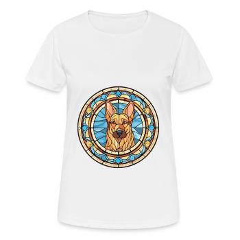 Slovak Cuvac Dog Breed Stained Glass Colorful Wate - Women's Breathable T-Shirt - white - Front - AI Model Female 172 dark (172cm)