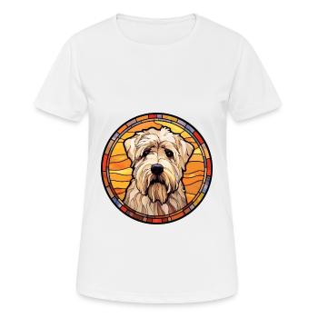 Soft Coated Wheaten Terrier Dog Breed Stained Glas - Women's Breathable T-Shirt - white - Front - AI Model Female 172 dark (172cm)
