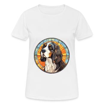 Stabyhoun chien race vitrail coloré Waterco - T-shirt respirant Femme - blanc - Devant - AI Model Female 172 dark (172cm)