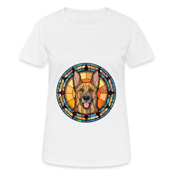 Shepherd Dog Breed Stained Glass Colorful Wa - Women's Breathable T-Shirt - white - Front - AI Model Female 172 dark (172cm)