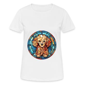 Toy Poodle Dog Breed Stained Glass Colorful Waterc - Women's Breathable T-Shirt - white - Front - AI Model Female 172 dark (172cm)