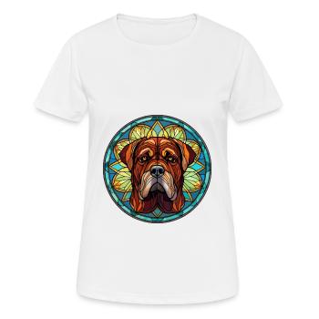 Transmontano Mastiff chien race vitrail couleur - T-shirt respirant Femme - blanc - Devant - AI Model Female 172 dark (172cm)