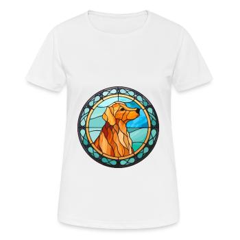 Suisse Laufhund chien race vitrail coloré Wa - T-shirt respirant Femme - blanc - Devant - AI Model Female 172 dark (172cm)