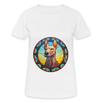 Thai Ridgeback Hunderasse Buntes Glas Bunt Wa - Frauen T-Shirt atmungsaktiv - Weiß - Vorne - AI Model Female 172 dark (172cm)