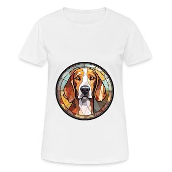 Treeing Walker Coonhound chien race vitrail C - T-shirt respirant Femme - blanc - Devant - AI Model Female 172 dark (172cm)