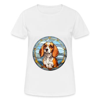 Tyroler Bracke chien race vitrail coloré Wa - T-shirt respirant Femme - blanc - Devant - AI Model Female 172 dark (172cm)