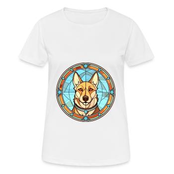 Westsibirische Laika-Hunderasse Buntglasfarbe - Frauen T-Shirt atmungsaktiv - Weiß - Vorne - AI Model Female 172 dark (172cm)