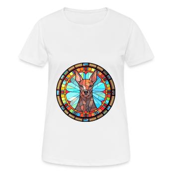 Xoloitzcuintli Dog Breed Stained Glass Colorful Wa - Women's Breathable T-Shirt - white - Front - AI Model Female 172 dark (172cm)