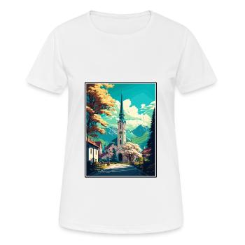 Hallein Autriche Affiche de voyage vintage WPA Souvenir - T-shirt respirant Femme - blanc - Devant - AI Model Female 172 dark (172cm)