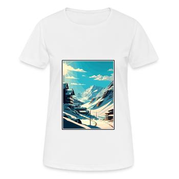 Obergurgl Autriche Vintage voyage affiche Souvenir - T-shirt respirant Femme - blanc - Devant - AI Model Female 172 dark (172cm)