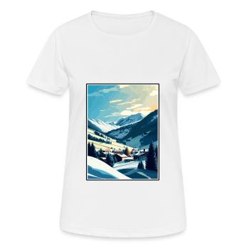 Saalbach Autriche Vintage voyage affiche Souvenir - T-shirt respirant Femme - blanc - Devant - AI Model Female 172 dark (172cm)