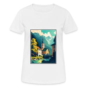 Hallein Autriche Affiche de voyage vintage WPA Souvenir - T-shirt respirant Femme - blanc - Devant - AI Model Female 172 dark (172cm)