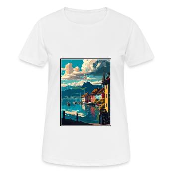 Bregenz Autriche Vintage voyage affiche WPA Souvenir - T-shirt respirant Femme - blanc - Devant - AI Model Female 172 dark (172cm)