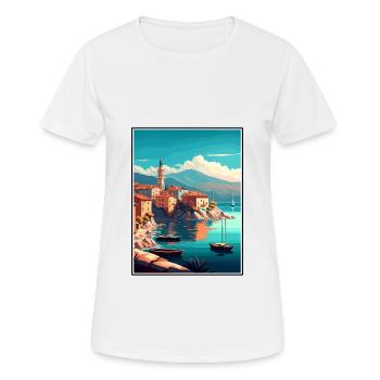 Lovran Kroatien Vintage Reiseposter WPA Souvenir - Frauen T-Shirt atmungsaktiv - Weiß - Vorne - AI Model Female 172 dark (172cm)