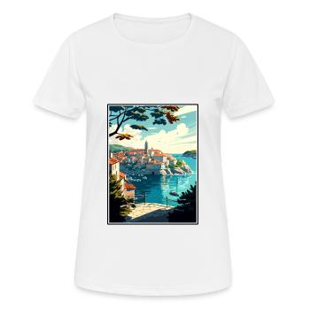 Dubrovnik Neretva Croatie Vintage Affiche de voyage - T-shirt respirant Femme - blanc - Devant - AI Model Female 172 dark (172cm)