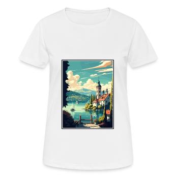 Worthersee Autriche Vintage voyage affiche Souvenir - T-shirt respirant Femme - blanc - Devant - AI Model Female 172 dark (172cm)