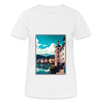 Klagenfurt Autriche Vintage voyage affiche Souvenir - T-shirt respirant Femme - blanc - Devant - AI Model Female 172 dark (172cm)