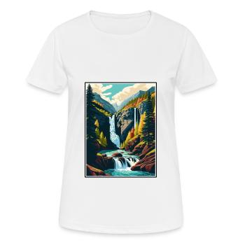 Chutes Foroglio Suisse Affiche de voyage vintage - T-shirt respirant Femme - blanc - Devant - AI Model Female 172 dark (172cm)